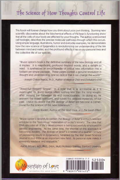 biology of belief back cover